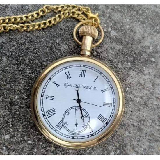 Vintage Antique Engraved Brass Elgin Pocket Watch W/ Chain Gift Nautical Marine
Vintage Antique Engraved Brass Elgin Pocket Watch W/ Chain Gift Nautical Marine