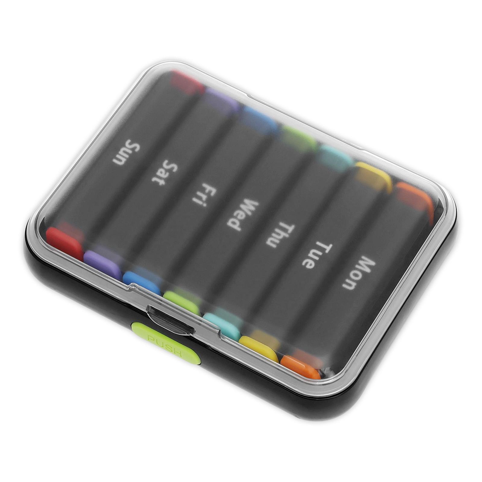 Weekly 7 Days Pill Container 14 Slots Morning Evening Pill Storage Box Medications Portable Supplements Vitamins чорний
Weekly 7 Days Pill Container 14 Slots Morning Evening Pill Storage Box Medications Portable Supplements Vitamins чорний