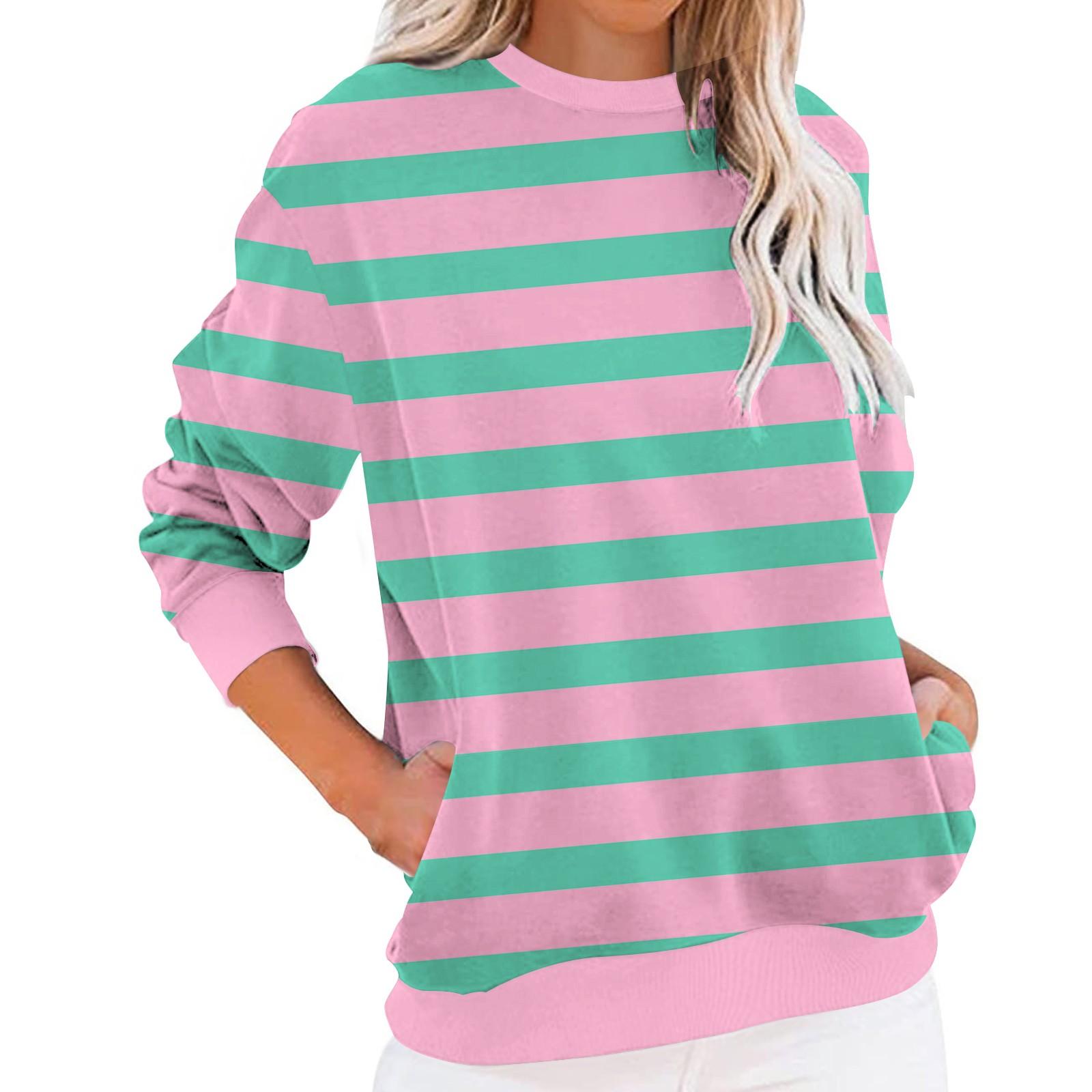 Женский круглый вырез повседневный длинный рукав с карманом полосатый модный пуловер топ XXL
Женский круглый вырез повседневный длинный рукав с карманом полосатый модный пуловер топ XXL