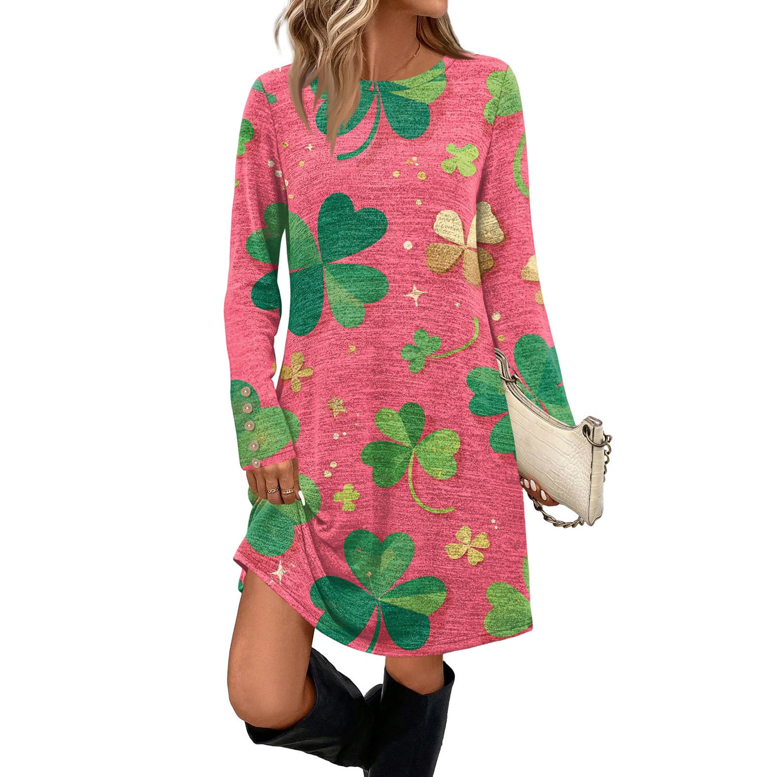 Women s Fashionable Round Neck Long Sleeved St. Patrick s Day Printed Pocket Button Casual Dress XL
Women s Fashionable Round Neck Long Sleeved St. Patrick s Day Printed Pocket Button Casual Dress XL