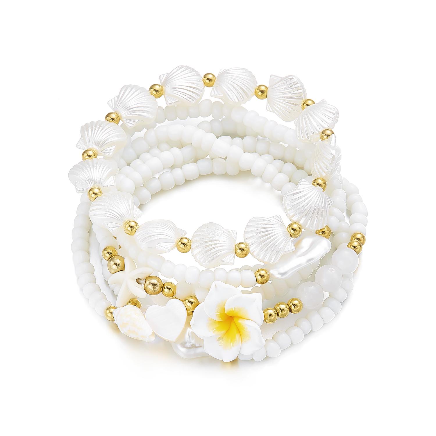 Bracelet Set Vacation Beach Frangipani Starfish Pearl Shell 6Pcs Summer Wristband
Bracelet Set Vacation Beach Frangipani Starfish Pearl Shell 6Pcs Summer Wristband