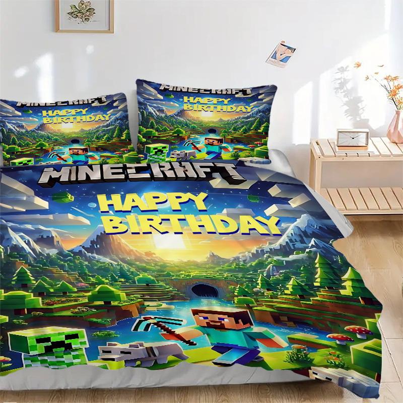 3pcs Minecraft Birthday Card Cover Set, 1 Cover + 2 Pillowcases (No Insert), Bedding for All Seasons, Bedding,Bedroom Decor yy250922085 135x200cm
3pcs Minecraft Birthday Card Cover Set, 1 Cover + 2 Pillowcases (No Insert), Bedding for All Seasons, Bedding,Bedroom Decor yy250922085 135x200cm