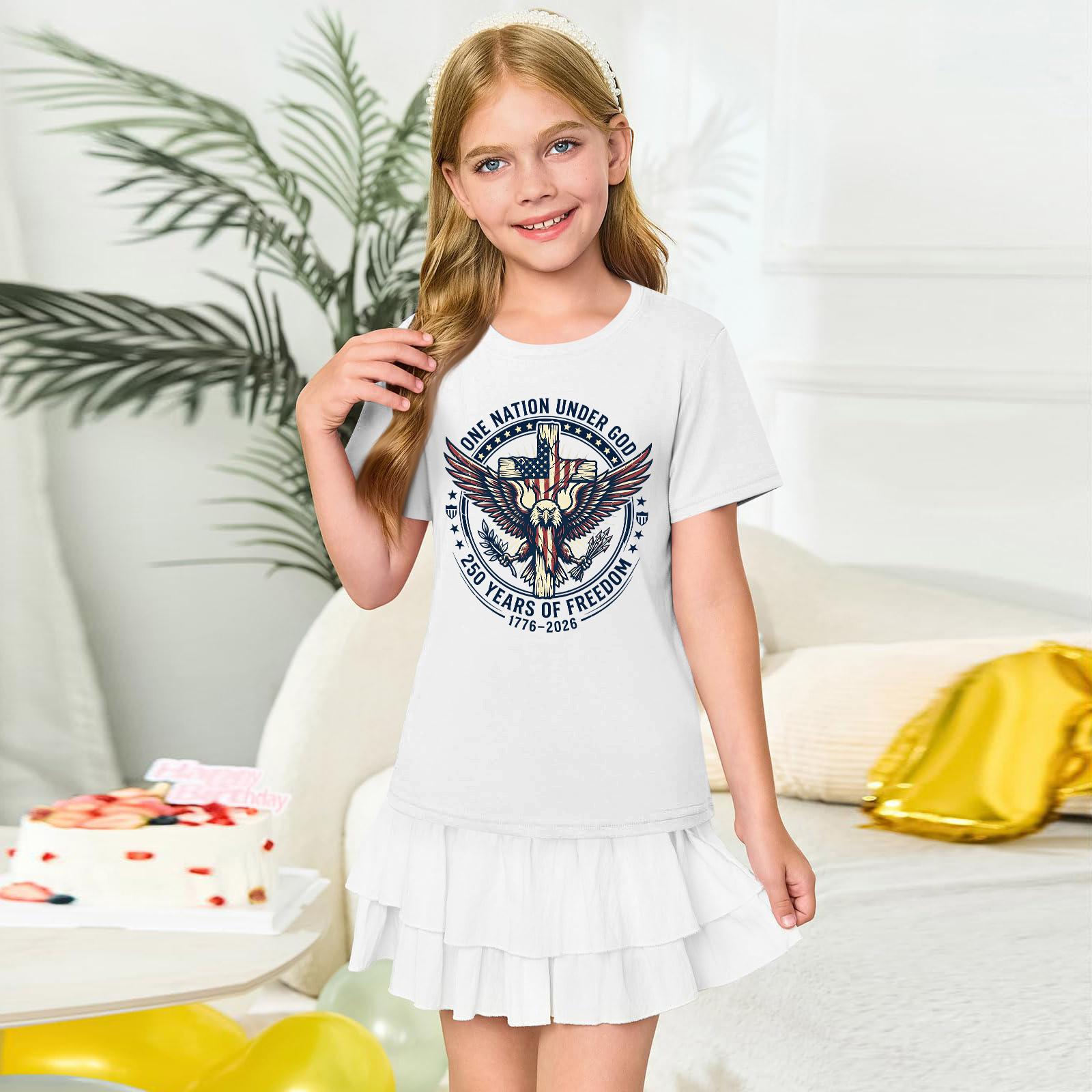 Girls Short Sleeve T Shirt Crew Neck Printed Casual Tee Lightweight Comfortable Soft Fabric Summer Wear 140 білий
Girls Short Sleeve T Shirt Crew Neck Printed Casual Tee Lightweight Comfortable Soft Fabric Summer Wear 140 білий