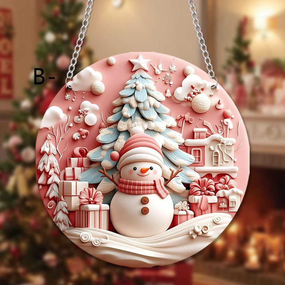 Halloween Themed Santa Claus Snowman Pattern Circular Acrylic Pink Pendant For Seasonal Outdoor Decor Snowman
Halloween Themed Santa Claus Snowman Pattern Circular Acrylic Pink Pendant For Seasonal Outdoor Decor Snowman