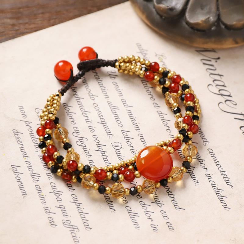 Handmade multi-layer woven crystal bracelet niche agate malachite retro exotic women s hand rope
Handmade multi-layer woven crystal bracelet niche agate malachite retro exotic women s hand rope