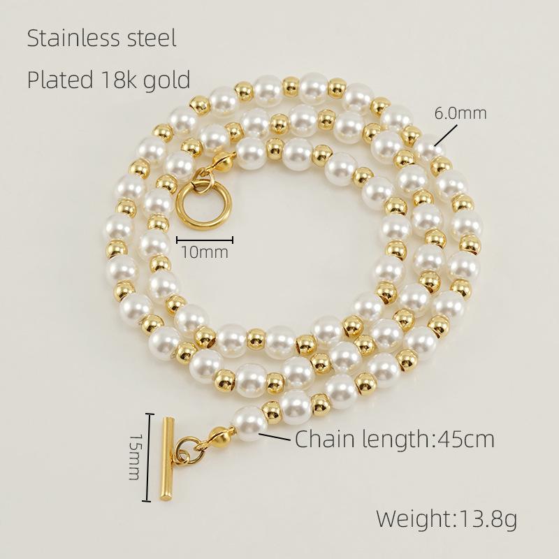 Новое ожерелье из нержавеющей стали с персонализированной цепочкой из жемчуга в стиле легкой роскоши, женская универсальная титановая сталь, простая цепочка 18K золотой
Новое ожерелье из нержавеющей стали с персонализированной цепочкой из жемчуга в стиле легкой роскоши, женская универсальная титановая сталь, простая цепочка 18K золотой