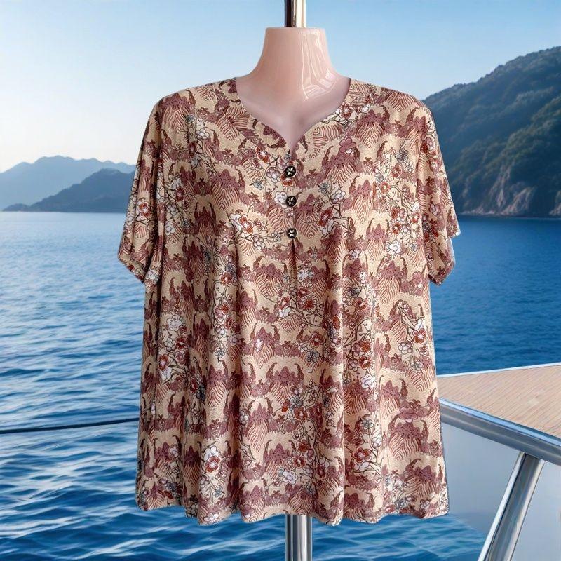 Middle-aged and Elderly Grandmother Ice Silk Top Short-sleeved Summer Loose T-shirt Plus Size Plus Size Women s Clothing 6XL
Middle-aged and Elderly Grandmother Ice Silk Top Short-sleeved Summer Loose T-shirt Plus Size Plus Size Women s Clothing 6XL