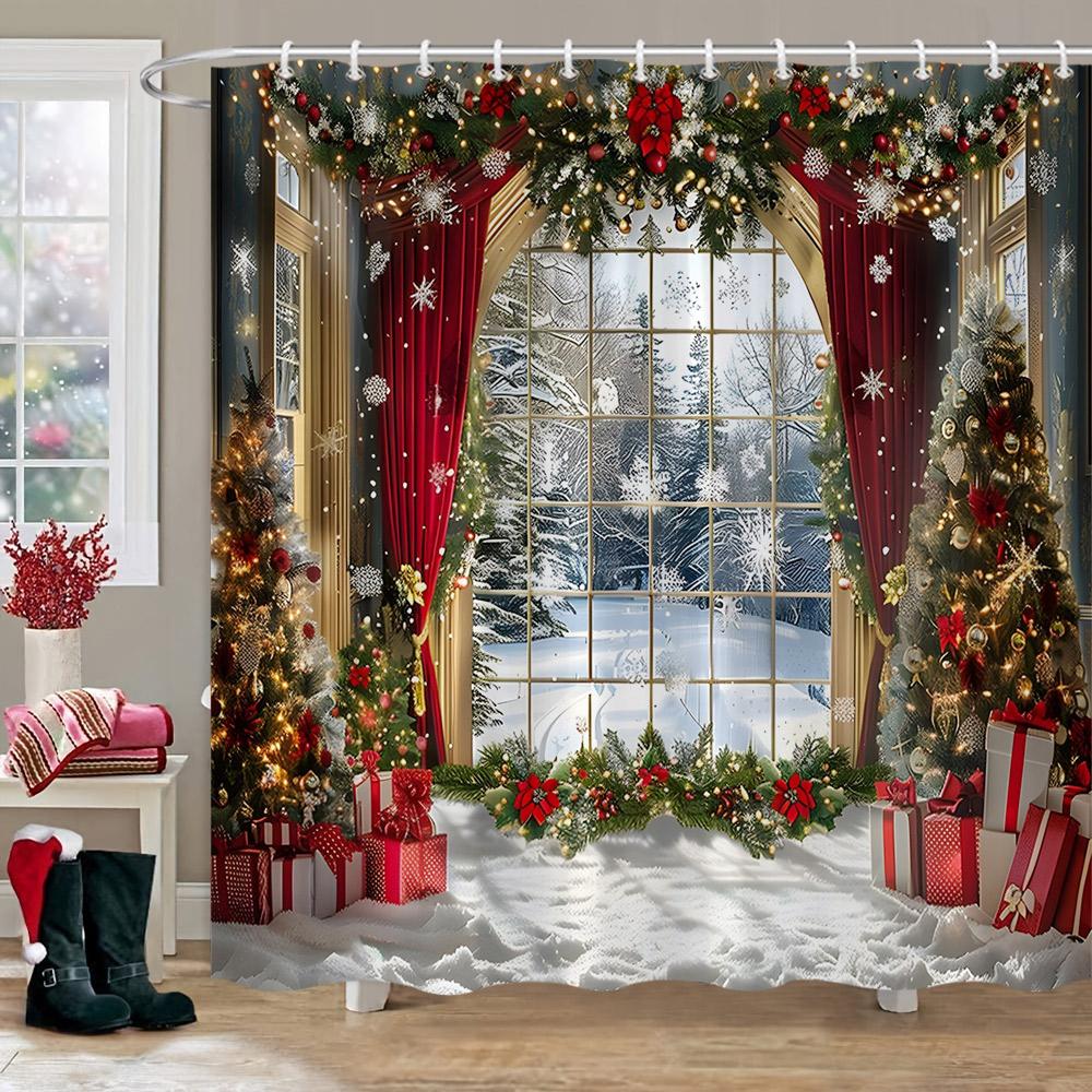 Рождественские украшения Душевая занавеска Зимняя снежная сцена Рождественская елка Рождественские подарки Полиэстер Душевая занавеска Декор для ванной комнаты 300x180cm
Рождественские украшения Душевая занавеска Зимняя снежная сцена Рождественская елка Рождественские подарки Полиэстер Душевая занавеска Декор для ванной комнаты 300x180cm