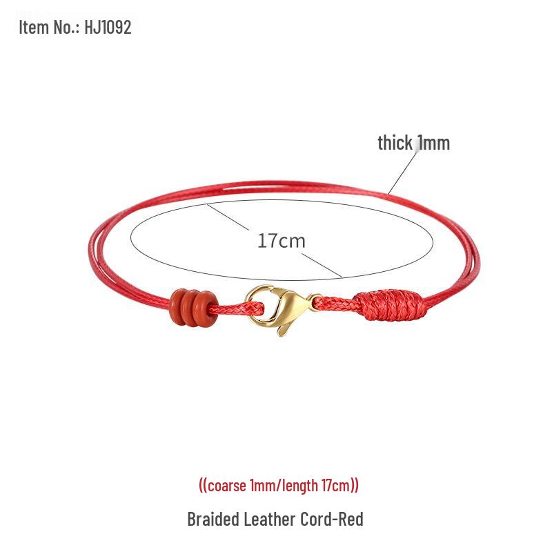 Zhou Family Matching Gold & Red String Leather Rope Bracelet Set for Couples
Zhou Family Matching Gold & Red String Leather Rope Bracelet Set for Couples