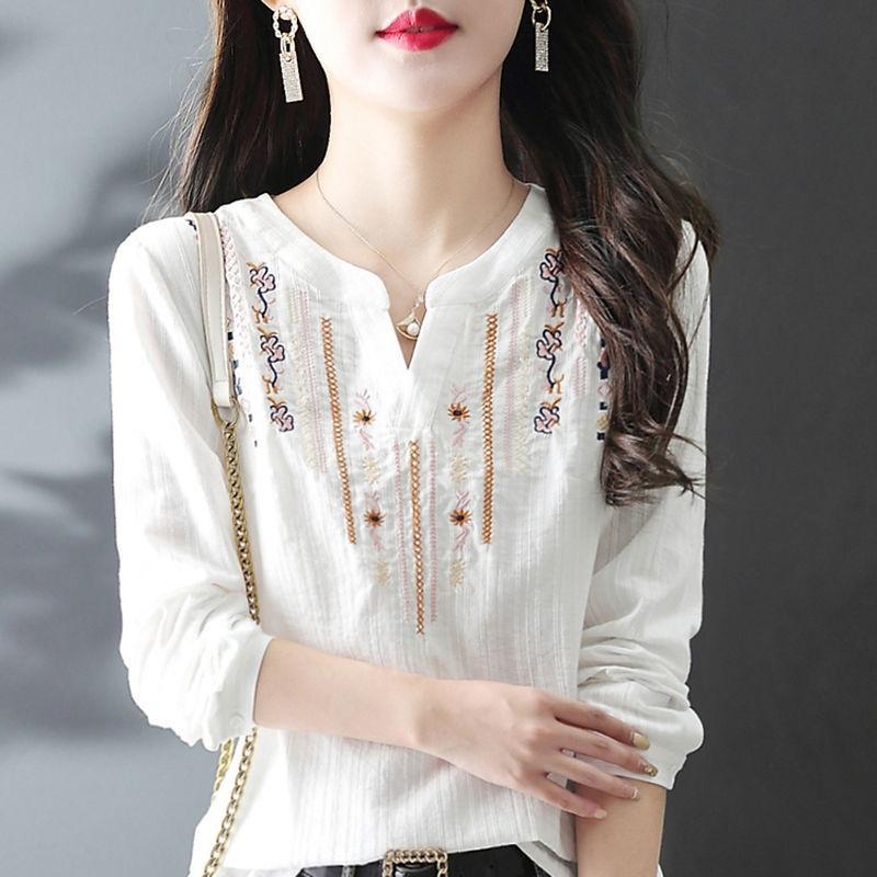 Women Spring Autumn White Blouses Tops Lady Casual Embroidery V-Neck Long Sleeve Vintage Loose Top XS білий
Women Spring Autumn White Blouses Tops Lady Casual Embroidery V-Neck Long Sleeve Vintage Loose Top XS білий