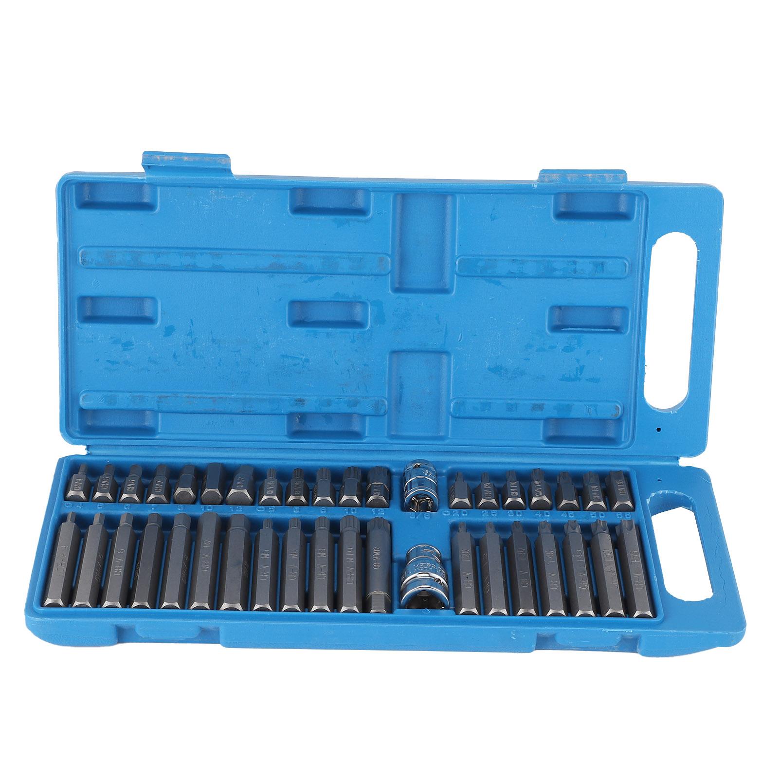40pcs Star Spline Hex Socket Bit 12in 38in Square Drive with Blue Toolbox Hand Tool for
40pcs Star Spline Hex Socket Bit 12in 38in Square Drive with Blue Toolbox Hand Tool for