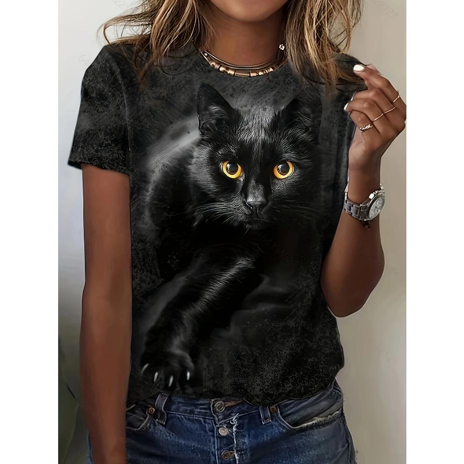 Summer Chic Cat Print Crew Neck Short Sleeve T-shirt - Women s Casual Top for Spring & Summer 6XL чорний
Summer Chic Cat Print Crew Neck Short Sleeve T-shirt - Women s Casual Top for Spring & Summer 6XL чорний