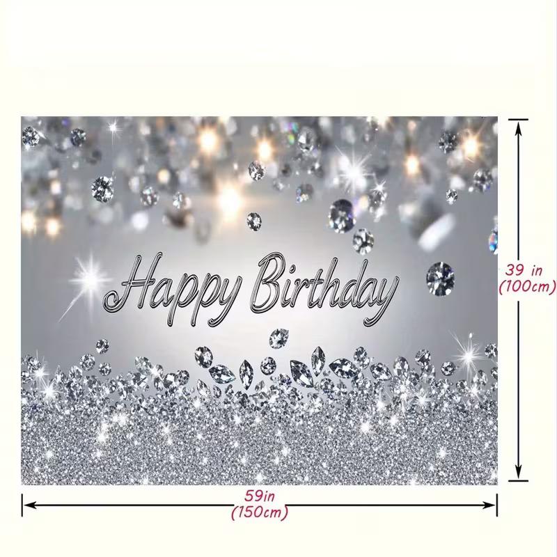 2D Silver Glitter Diamond Happy Birthday Backdrop for Photoshoot 47.2x31.5inch/120*80cm
2D Silver Glitter Diamond Happy Birthday Backdrop for Photoshoot 47.2x31.5inch/120*80cm