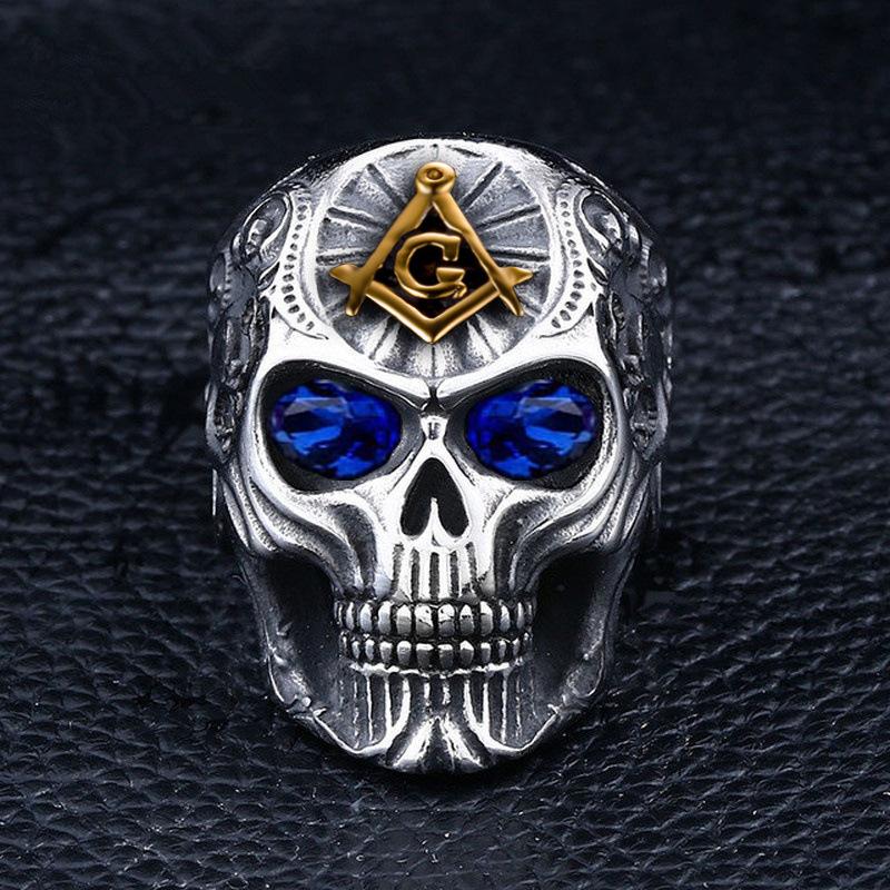 Vintage Stainless Steel Blue Crystal Eye Skull Masonic Rings Motorcycle Party Steampunk Hip Hop Cool Biker Rings for Men Jewelry 12
Vintage Stainless Steel Blue Crystal Eye Skull Masonic Rings Motorcycle Party Steampunk Hip Hop Cool Biker Rings for Men Jewelry 12