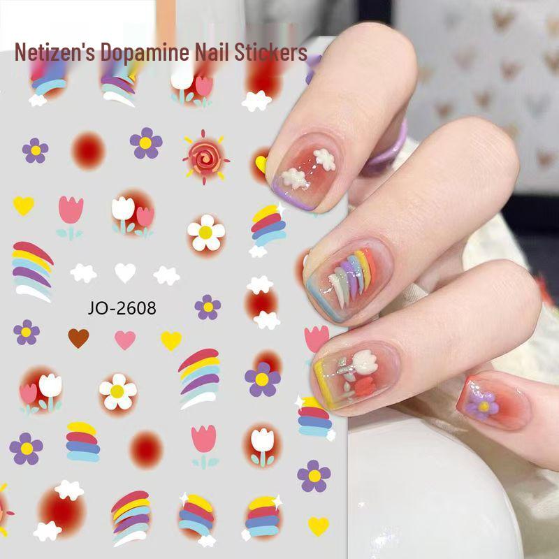 Rainbow Candy Color Nail Art Stickers: Cute, Fresh Summer Design
Rainbow Candy Color Nail Art Stickers: Cute, Fresh Summer Design