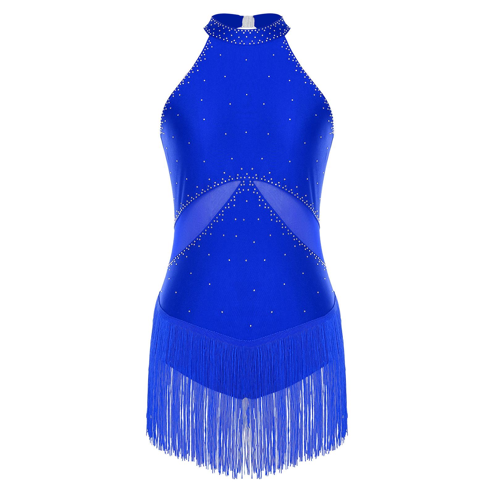 Жіночий латиноамериканський костюм для танцю ча-ча Блискучий стразовий з китицями Сітчастий печворк З відкритою спиною Боді для виступу Леотар M королівський синій колір
Жіночий латиноамериканський костюм для танцю ча-ча Блискучий стразовий з китицями Сітчастий печворк З відкритою спиною Боді для виступу Леотар M королівський синій колір