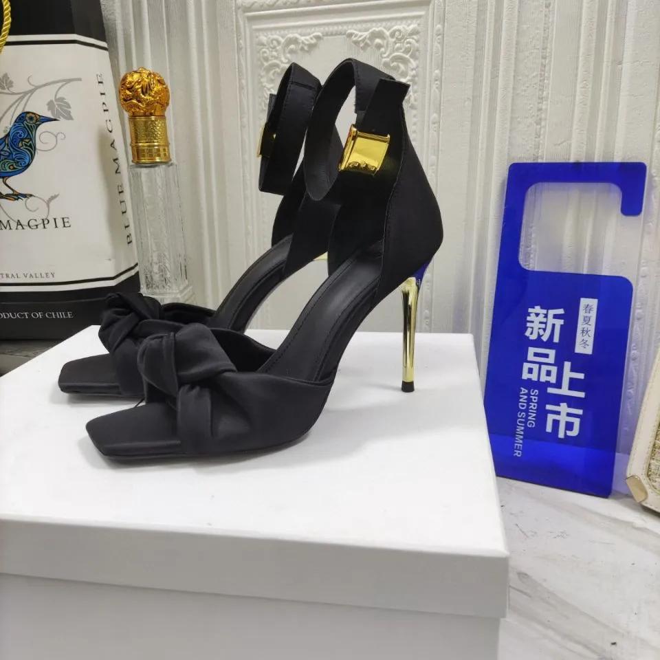 Satin Butterfly Knot Women Sandals Metal Thin Heel Sexy Square Toe High Heels Ankle Buckle Sandals Solid Color Shoe 43
Satin Butterfly Knot Women Sandals Metal Thin Heel Sexy Square Toe High Heels Ankle Buckle Sandals Solid Color Shoe 43