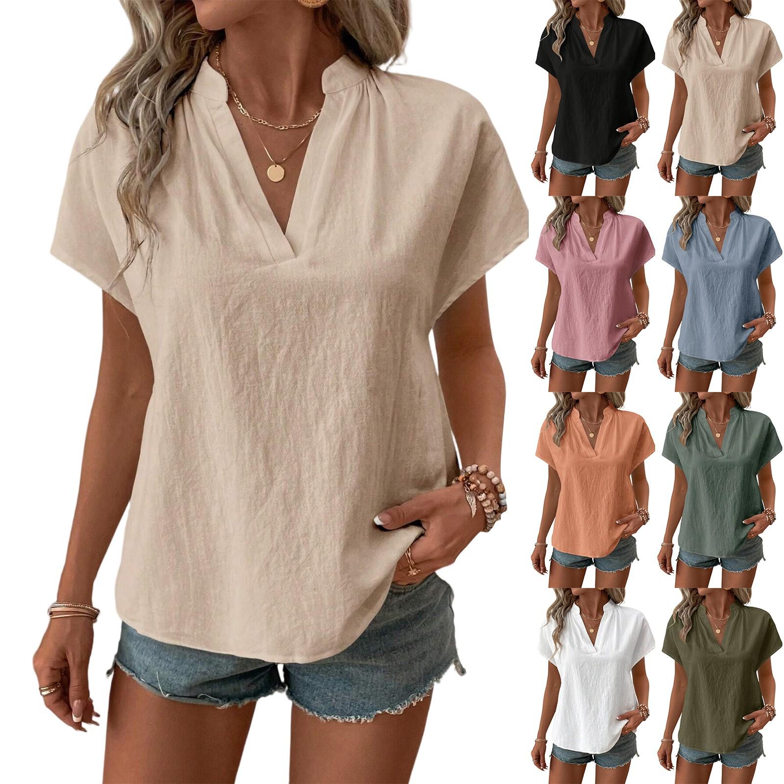 Womens Tops Short Sleeve Dressy Casual Blouses Blouses For Women Trendy O-Neck Plain Casual TopS XL білий
Womens Tops Short Sleeve Dressy Casual Blouses Blouses For Women Trendy O-Neck Plain Casual TopS XL білий