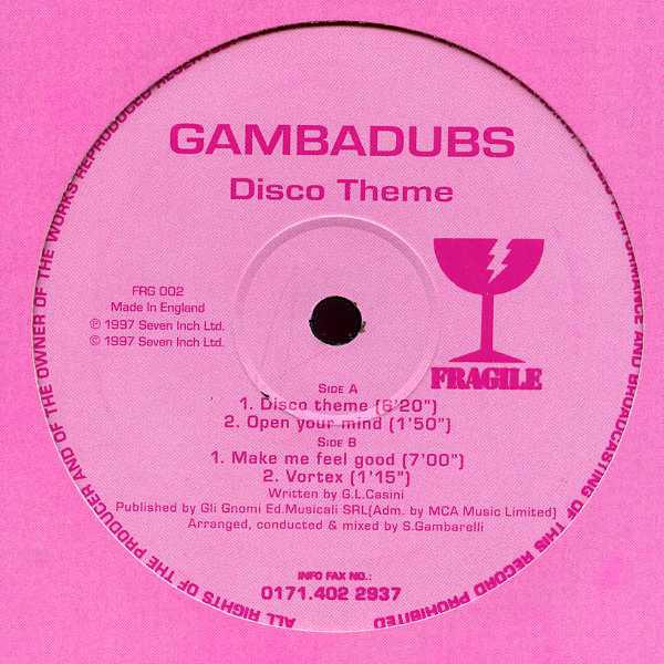 12-дюймовая пластинка GAMBADUBS - Disco Theme FRG002 Fragile 1997 UK Dance & Electronica Б/У
12-дюймовая пластинка GAMBADUBS - Disco Theme FRG002 Fragile 1997 UK Dance & Electronica Б/У