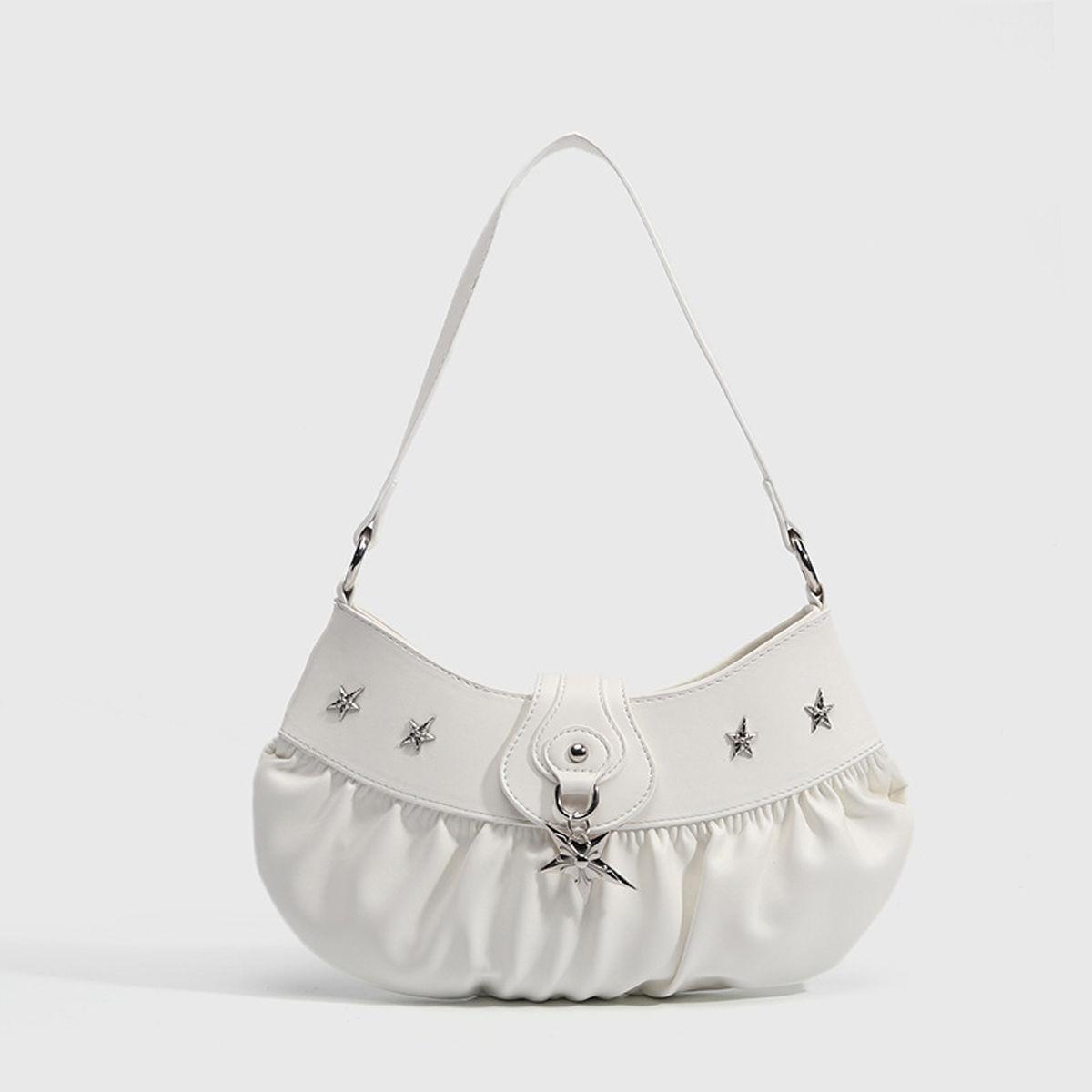 Harajuku Hot Girl Star Element Handbag Women Bohemian Vacation Style Shoulder Bag Ladies Leather Pleated Underarm Bag Y2k 2025 32x16x2cm білий
Harajuku Hot Girl Star Element Handbag Women Bohemian Vacation Style Shoulder Bag Ladies Leather Pleated Underarm Bag Y2k 2025 32x16x2cm білий