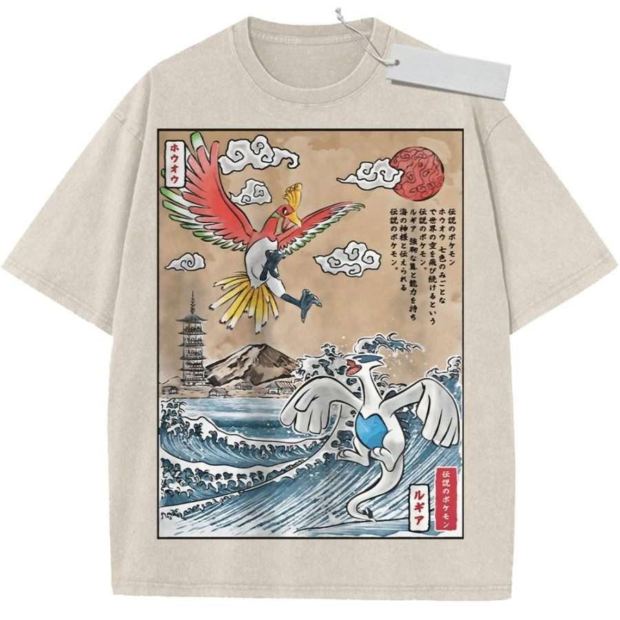 T Shirt Sports T Shirt Short Sleeve T Shirt Beige Unisex Pure Cotton Washed Vintage Japanese Art Pokemon Ho Oh and Lugia Print M
T Shirt Sports T Shirt Short Sleeve T Shirt Beige Unisex Pure Cotton Washed Vintage Japanese Art Pokemon Ho Oh and Lugia Print M