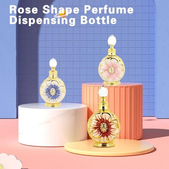 12 мл флакон духов с хорошей герметичностью, портативный декор со стразами, изысканная форма розы, пустая дозирующая бутылка, бытовые принадлежности 
12 мл флакон духов с хорошей герметичностью, портативный декор со стразами, изысканная форма розы, пустая дозирующая бутылка, бытовые принадлежности