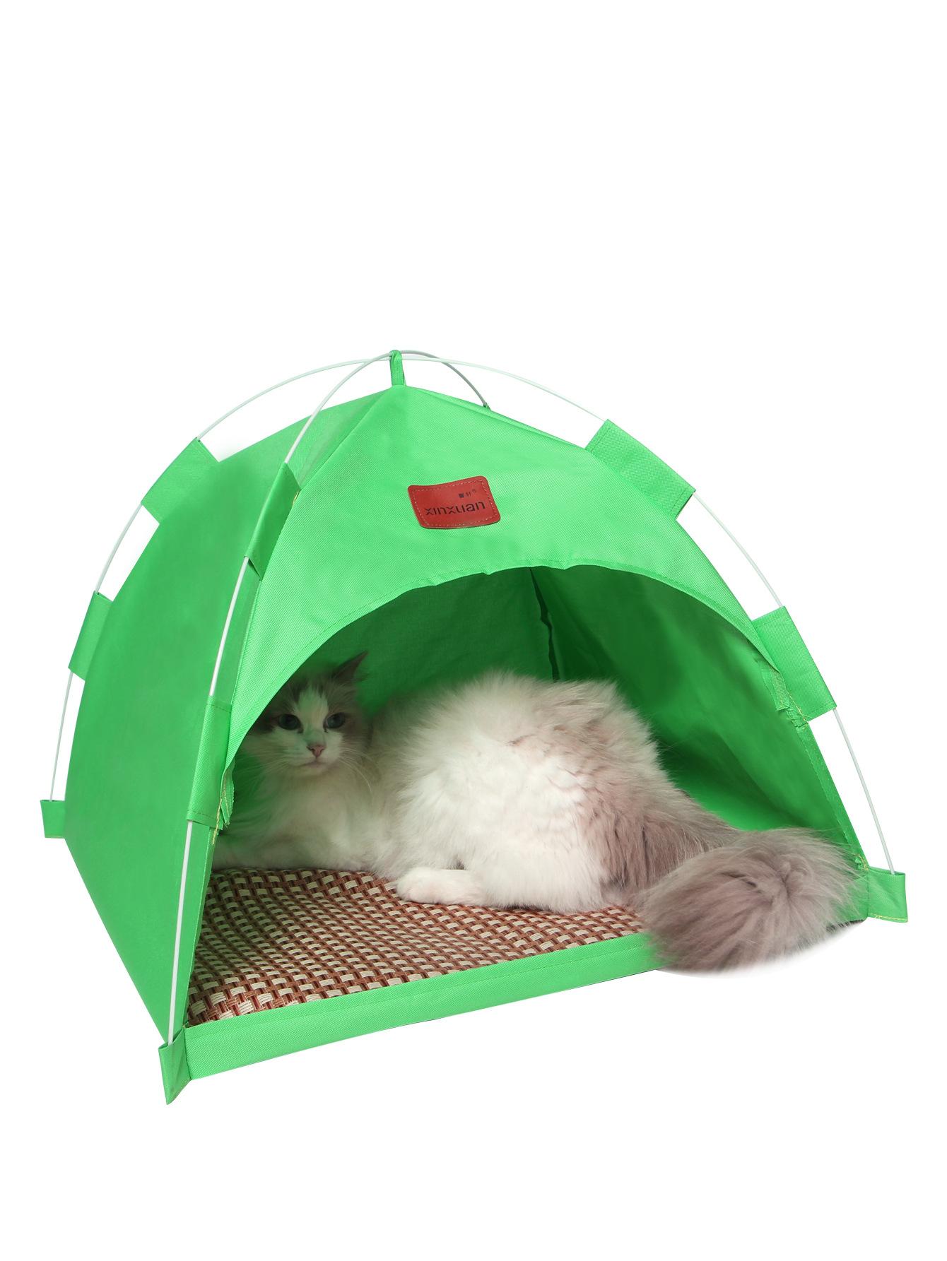 Палатка для кошки, полузакрытая летняя палатка для домашних животных, которую можно разобрать, моющиеся лежанки для кошек, товары для животных, аксессуары 35 35 30cm белый
