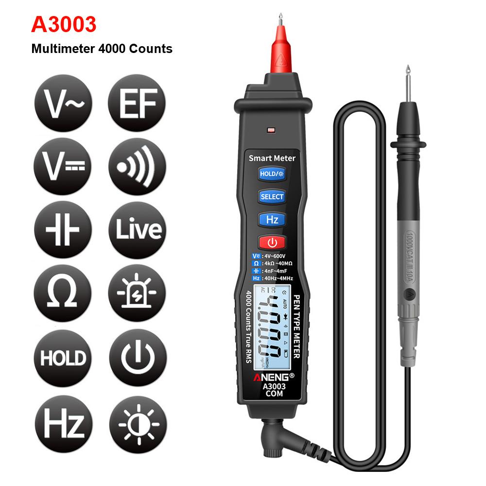 A3003 Digital Pen Multimeter Professional Smart DC/AC Voltage Tester 4000 Counts True RMS Resistance Capacitance Meter жовтий
A3003 Digital Pen Multimeter Professional Smart DC/AC Voltage Tester 4000 Counts True RMS Resistance Capacitance Meter жовтий