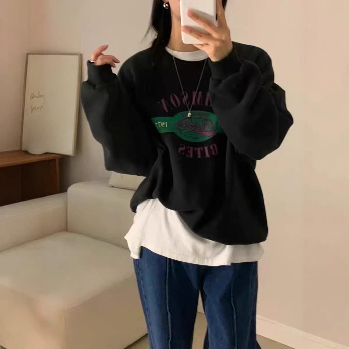 Anti-Ageing College Style Letter Print Loose Casual Round-neck Long-sleeved Hoodie Top for Women One size
Anti-Ageing College Style Letter Print Loose Casual Round-neck Long-sleeved Hoodie Top for Women One size
