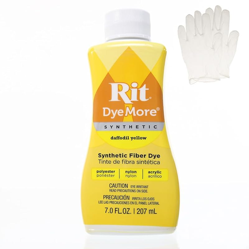 Lit Dymore 7 Ounce Synthetic Liquid Textile Dye Single Pack with Plastic Gloves for Clothing, Decorations and Crafts – daffodil yellow
Lit Dymore 7 Ounce Synthetic Liquid Textile Dye Single Pack with Plastic Gloves for Clothing, Decorations and Crafts – daffodil yellow