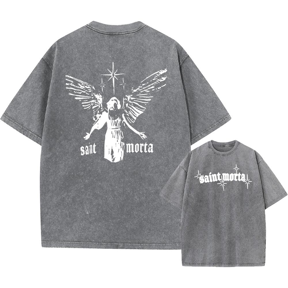 Mens Angel Print Distressed Washed T Shirt Comfortable And Breathable Street Style Pure Cotton Casual Crew Neck Short Sleeve S
Mens Angel Print Distressed Washed T Shirt Comfortable And Breathable Street Style Pure Cotton Casual Crew Neck Short Sleeve S