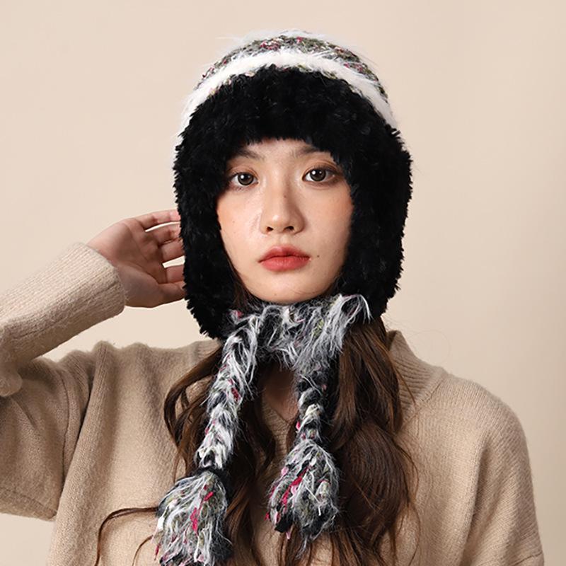 Color lace-up knitted wool hat women s season new warm striped color matching ear protection bag head hat shows small face One size fits all чорний
Color lace-up knitted wool hat women s season new warm striped color matching ear protection bag head hat shows small face One size fits all чорний