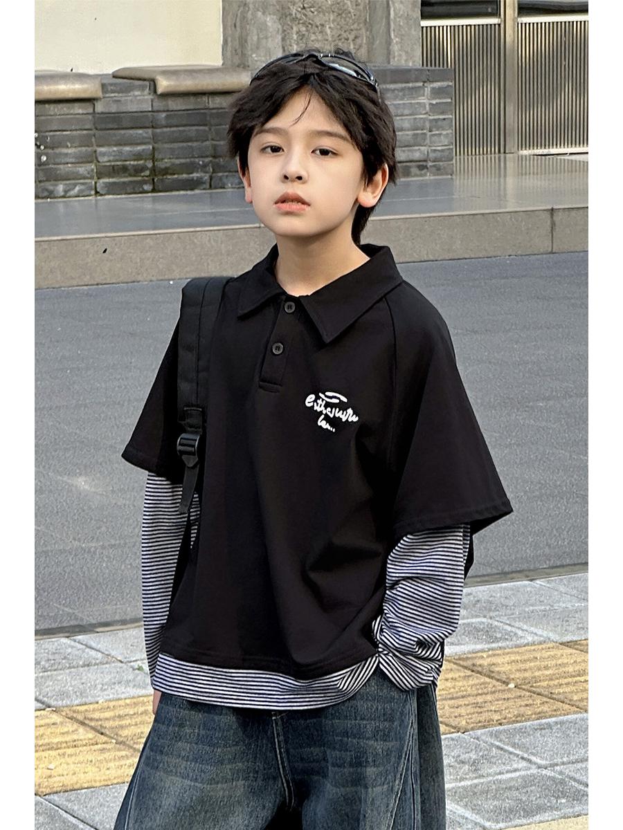 Kids 2025 Autumn Korean-Style Fake Two-Piece POLO Shirt 140 cm чорний
Kids 2025 Autumn Korean-Style Fake Two-Piece POLO Shirt 140 cm чорний