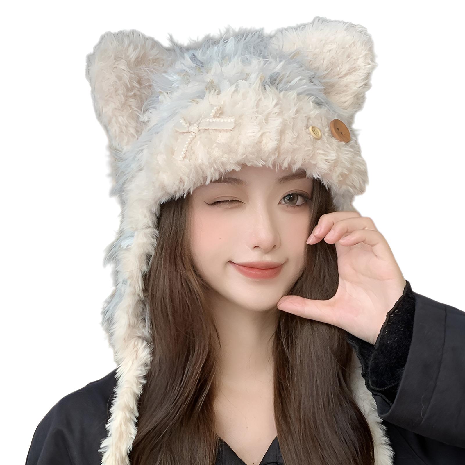 2025 Autumn/Winter New Striped Patchwork Knitted Wool Hat, Cute Cat Ear Hat, Bow Button, Thickened 54 58CM One Size
2025 Autumn/Winter New Striped Patchwork Knitted Wool Hat, Cute Cat Ear Hat, Bow Button, Thickened 54 58CM One Size