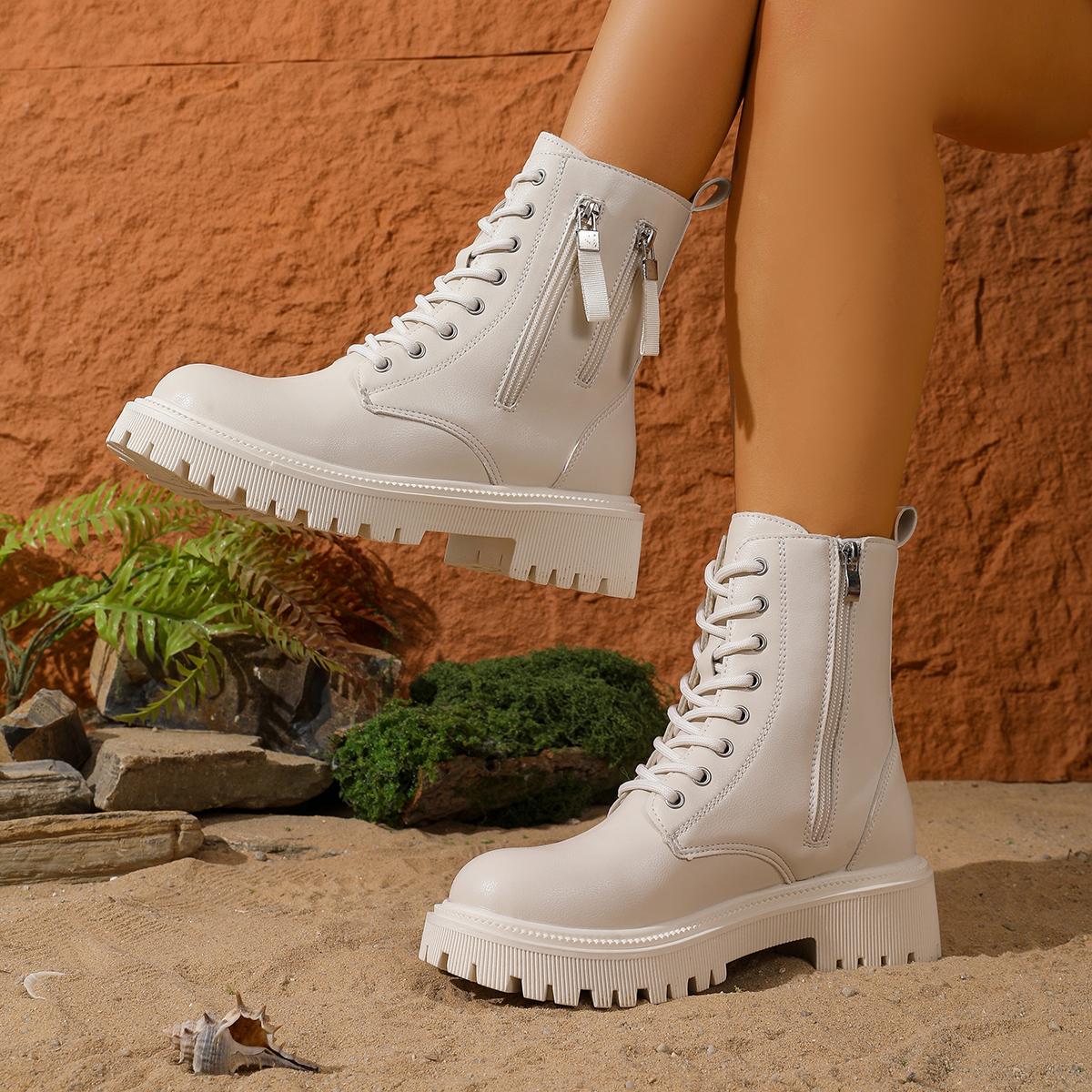 Booties Autumn and Winter New Trifle Bottom Lace-up Short Tube European and American Plus Size Women s Boots 43
Booties Autumn and Winter New Trifle Bottom Lace-up Short Tube European and American Plus Size Women s Boots 43