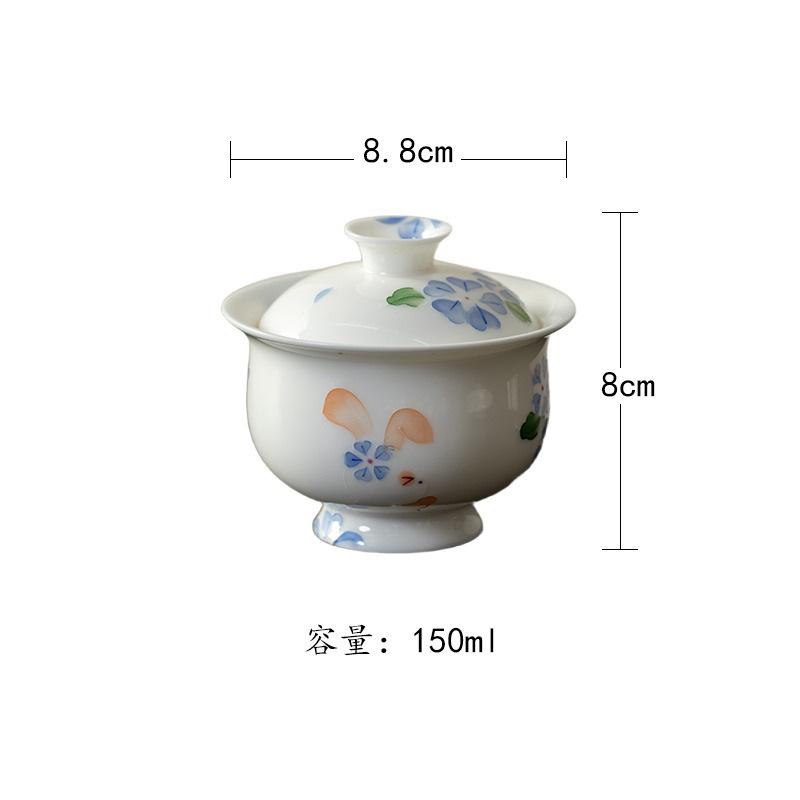 150ml Hand-painted Rabbit Flower Gaiwan Luxury Tea Tureen Tea Bowl With Lid Kit Tea Maker Cover Bowl Chinese Tea Set Gift
150ml Hand-painted Rabbit Flower Gaiwan Luxury Tea Tureen Tea Bowl With Lid Kit Tea Maker Cover Bowl Chinese Tea Set Gift