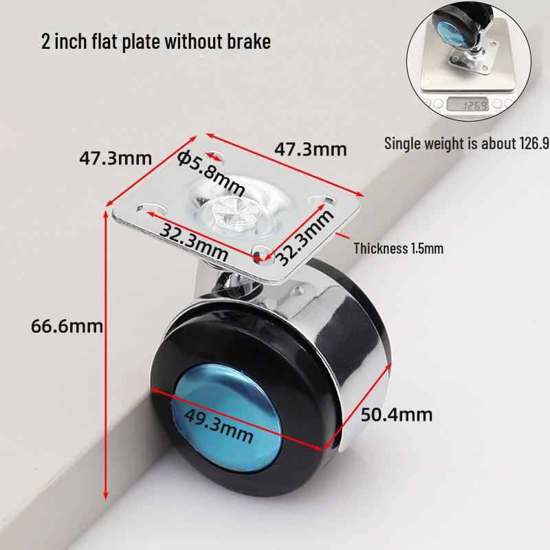 2-дюймовое плоское универсальное роликовое колесо с тормозом для мебели и шкафов
2-дюймовое плоское универсальное роликовое колесо с тормозом для мебели и шкафов