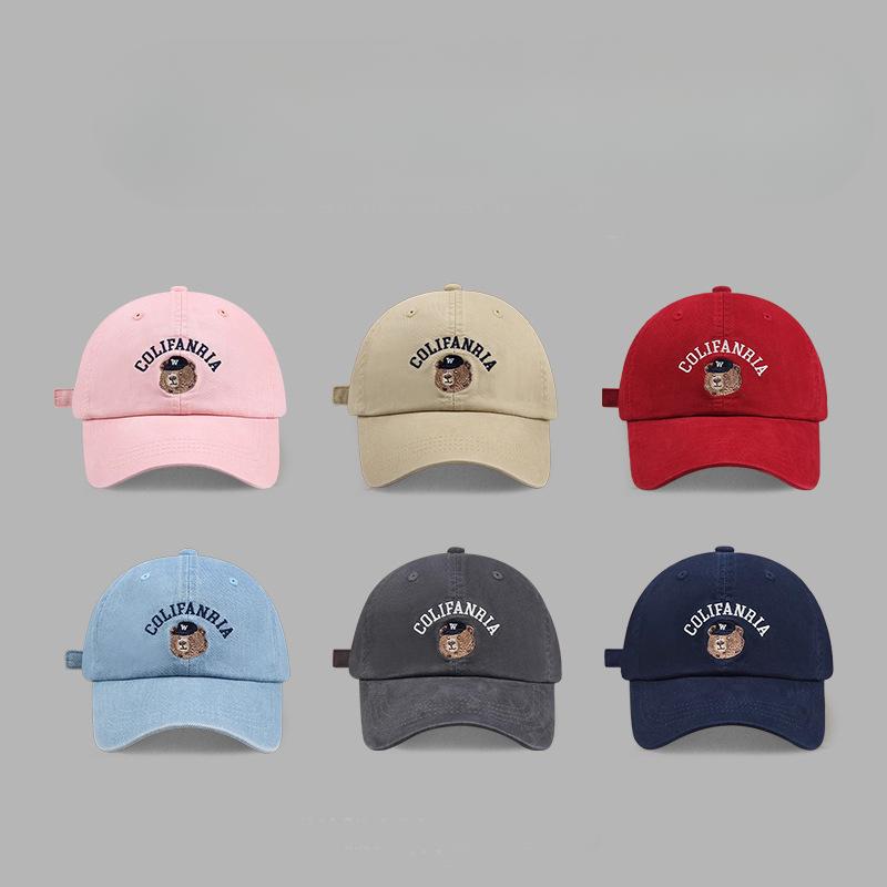 Embroidered Bear Baseball Cap Versatile Spring and Summer Korean Outdoor Sun Protection Face Protecting Small Duckball Cap American Sun Hat Adjustable
Embroidered Bear Baseball Cap Versatile Spring and Summer Korean Outdoor Sun Protection Face Protecting Small Duckball Cap American Sun Hat Adjustable