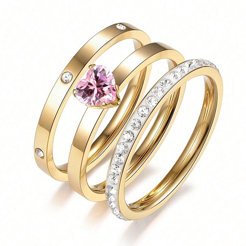 Stainless steel ring three-piece new love no. 10
Stainless steel ring three-piece new love no. 10