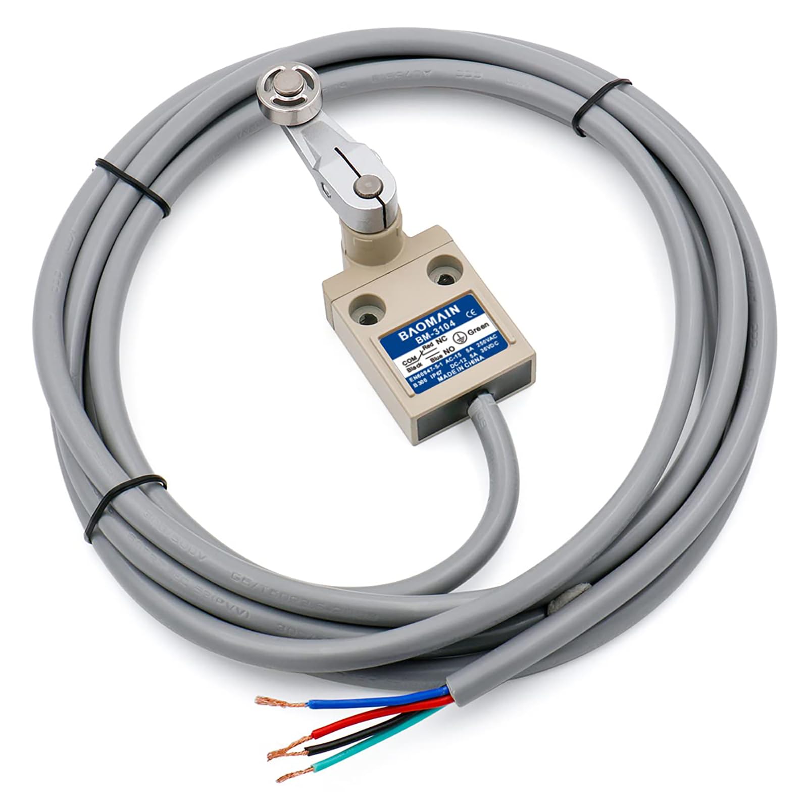 Baomain Limit Switch BM-3104 (TZ-3104) Roller Lever Plunger Momentary SPDT NO+NC IP67 Waterproof
Baomain Limit Switch BM-3104 (TZ-3104) Roller Lever Plunger Momentary SPDT NO+NC IP67 Waterproof