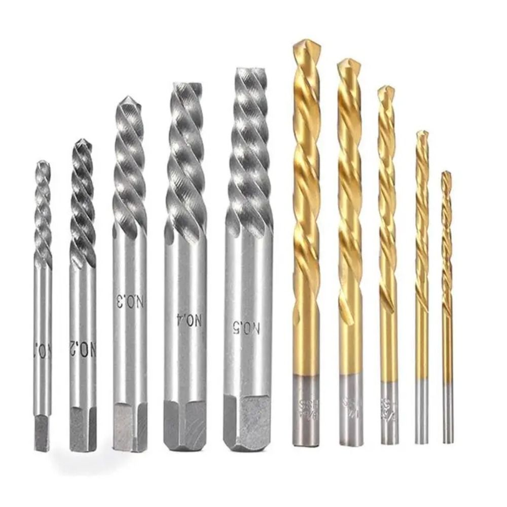 10Pcs Durable HSS Damaged Screw Extractor Drill Remover Set Broken Screw Bolt Demolition Tools 10pcs
10Pcs Durable HSS Damaged Screw Extractor Drill Remover Set Broken Screw Bolt Demolition Tools 10pcs