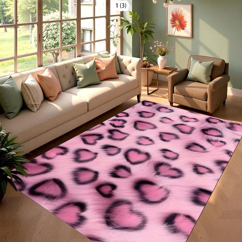 Pink Heart Leopard Print Area Rug Soft Non Slip Living Room Decor Carpet Romantic Artistic Home Decor Floor Protection Mat 40X60cm
Pink Heart Leopard Print Area Rug Soft Non Slip Living Room Decor Carpet Romantic Artistic Home Decor Floor Protection Mat 40X60cm