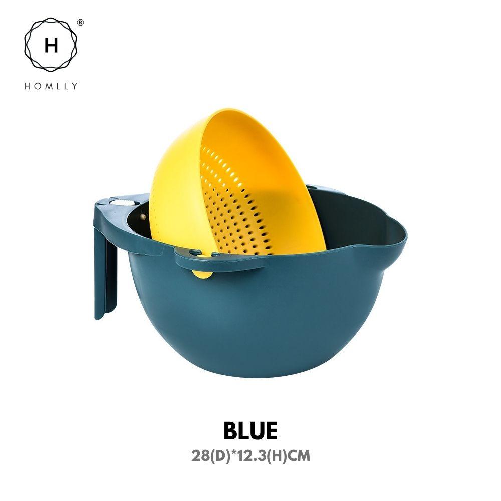 Homlly 2 in 1 Double layer Kitchen Draining Rotatable Vegetable Washing Strainer Colander Basket Bowl Blue
Homlly 2 in 1 Double layer Kitchen Draining Rotatable Vegetable Washing Strainer Colander Basket Bowl Blue