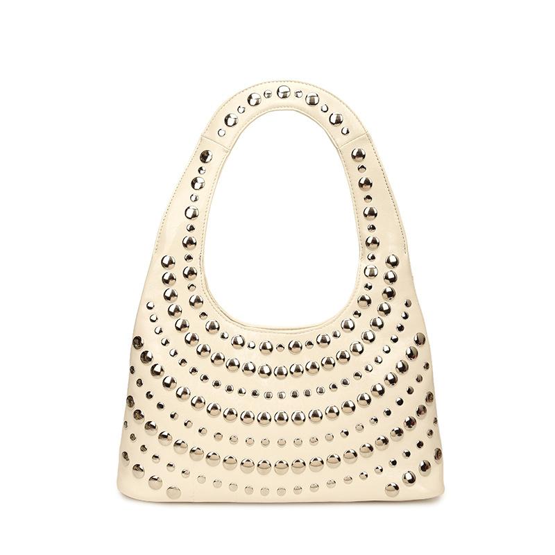 Rivet Handbag Super Cool and Versatile Single Shoulder New Women s Solid Color Retro Armpit Bag білий
Rivet Handbag Super Cool and Versatile Single Shoulder New Women s Solid Color Retro Armpit Bag білий