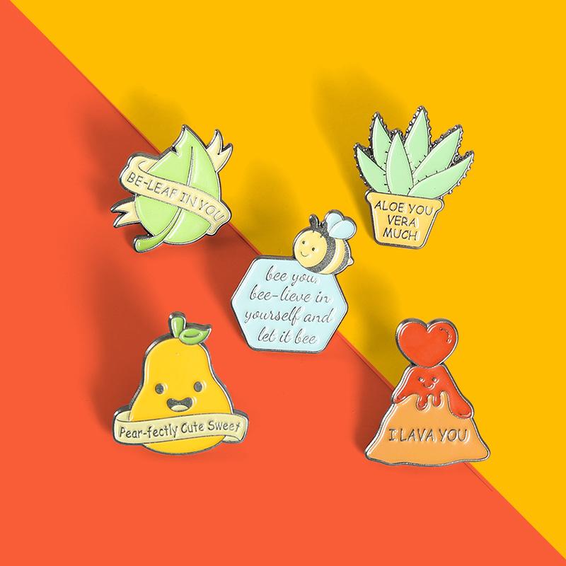 5 Pcs Cartoon Fruit Bee Brooch English Alphabet Badge Volcano Baking Lacquer Alloy Badge Pin Backpack Accessories
5 Pcs Cartoon Fruit Bee Brooch English Alphabet Badge Volcano Baking Lacquer Alloy Badge Pin Backpack Accessories