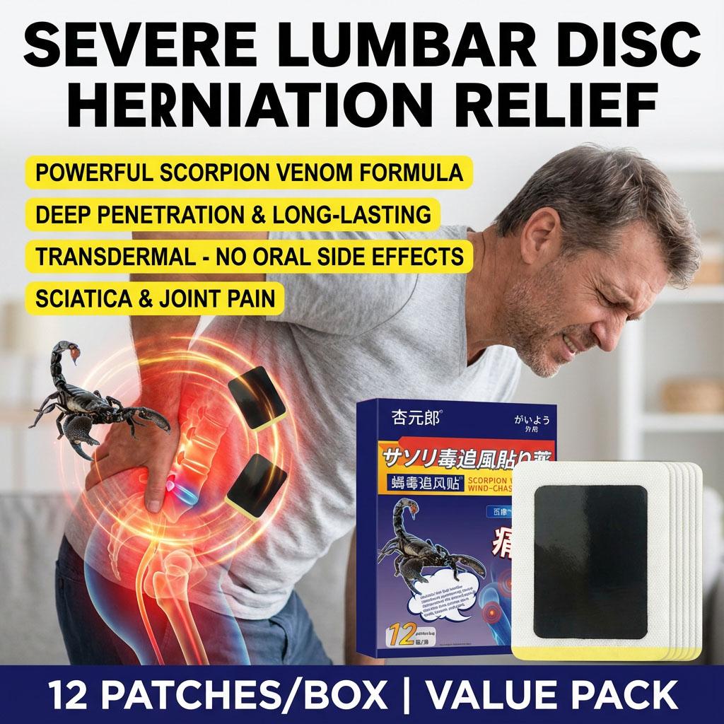 12Pcs Scorpion Venom Pain Relief Patch Strong Effect for Lumbar Spine Back Ache & Joint Pain Traditional Herbal Plaster
12Pcs Scorpion Venom Pain Relief Patch Strong Effect for Lumbar Spine Back Ache & Joint Pain Traditional Herbal Plaster