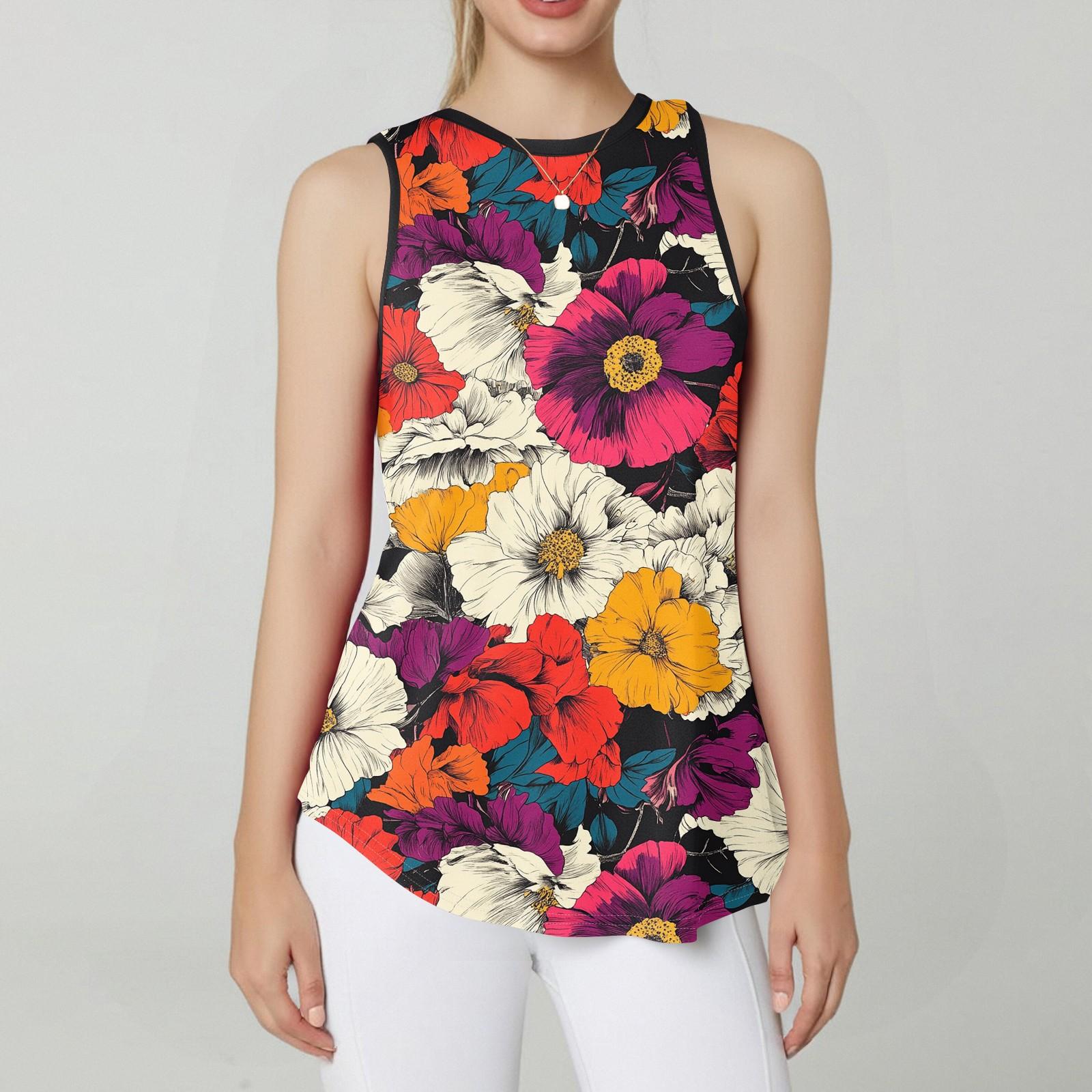 Women s Round Neck Retro Flower Print Vest Versatile Loose Hem Sleeveless T-Shirt Top S
Women s Round Neck Retro Flower Print Vest Versatile Loose Hem Sleeveless T-Shirt Top S