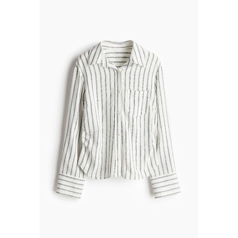 HM Women s Shirt 25 Autumn New Arrival Gathers Relaxed Linen Blended Shirt Long Sleeves Shirt Tops 1271519 White/Stripes 150/76(XXS)
HM Women s Shirt 25 Autumn New Arrival Gathers Relaxed Linen Blended Shirt Long Sleeves Shirt Tops 1271519 White/Stripes 150/76(XXS)