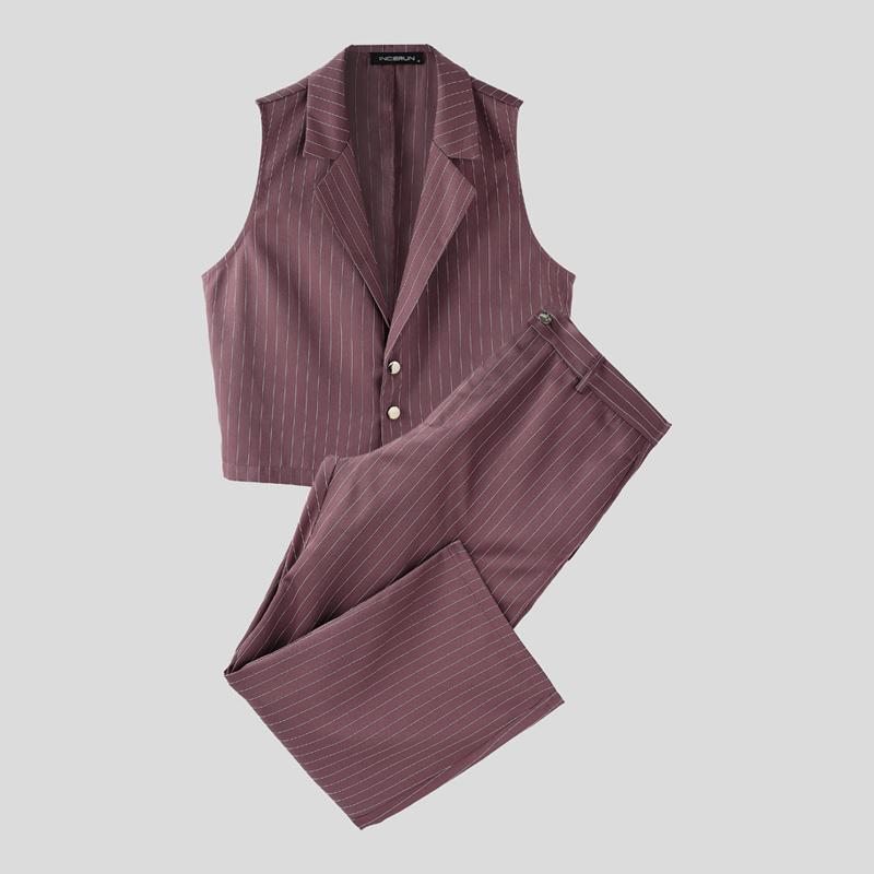 INCERUN Two Pieces Men Sleeveless Striped Cropped Waistcoat and Long Straight Pants Sets 5XL камео розовый
INCERUN Two Pieces Men Sleeveless Striped Cropped Waistcoat and Long Straight Pants Sets 5XL камео розовый