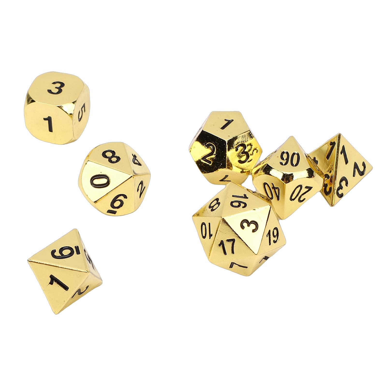 7pcs Multisided Dices Polyhedral Dice Set for RPG Table Games Zinc Alloy Easy To Read Numbers Ancient Bronze Gold
7pcs Multisided Dices Polyhedral Dice Set for RPG Table Games Zinc Alloy Easy To Read Numbers Ancient Bronze Gold